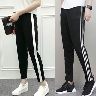 Quần thun phối sọc nam nữ