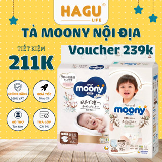 COMBO 2 BỊCH - Bỉm Moony Natural Nội Địa Chính Hãng Có giao hoả tốc- Dán/Quần Đủ Size NB63/S58/M48/L36/XL32