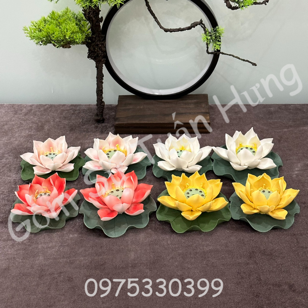 Hoa Sen Sứ Thả Bát Hoa, Sen Sứ Được Làm Thủ Công Đủ Màu Sắc, giá sỉ