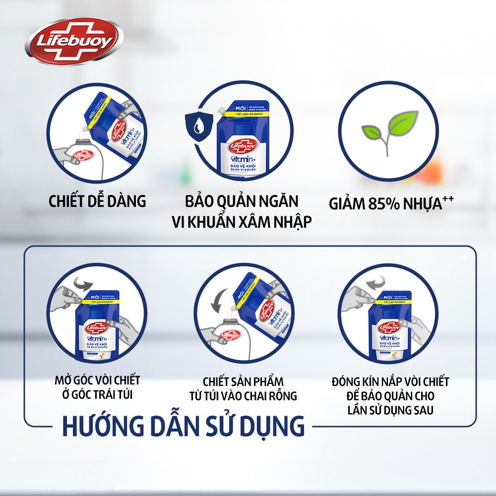 Nước rửa tay Lifebuoy - túi 1kg
