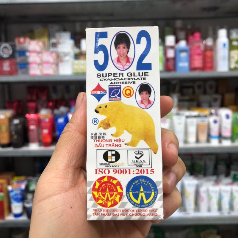 KEO DÁN SIÊU DÍNH 502 HIỆU NHẬT QUANG LOGO GẤU