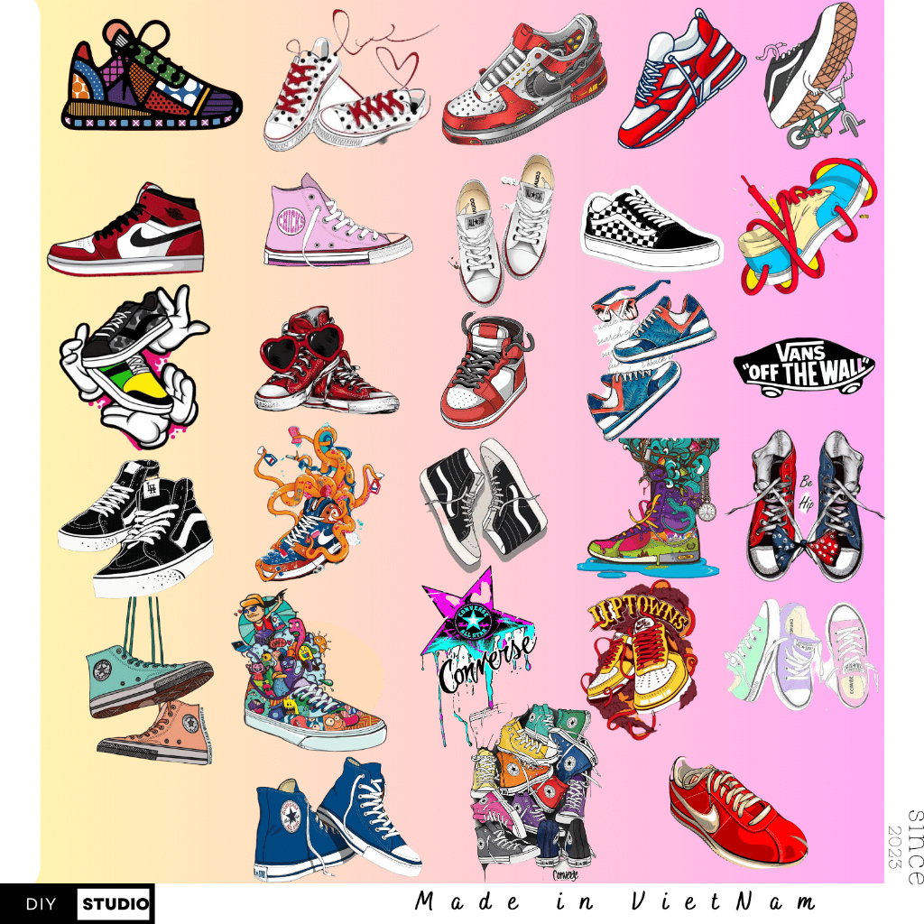 SET  STICKER Sneaker convers vanz nike $$$$ SUPERSALE 5k