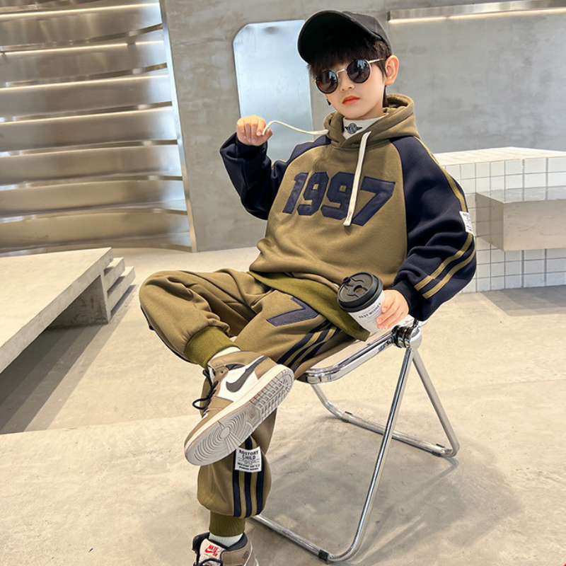 Bộ quần áo hoodie nỉ bé trai 18-55kg từ 6-14 tuổi 1997. Đồ bộ bé trai, bộ quần áo thu đông, set đồ bộ bé trai D0725