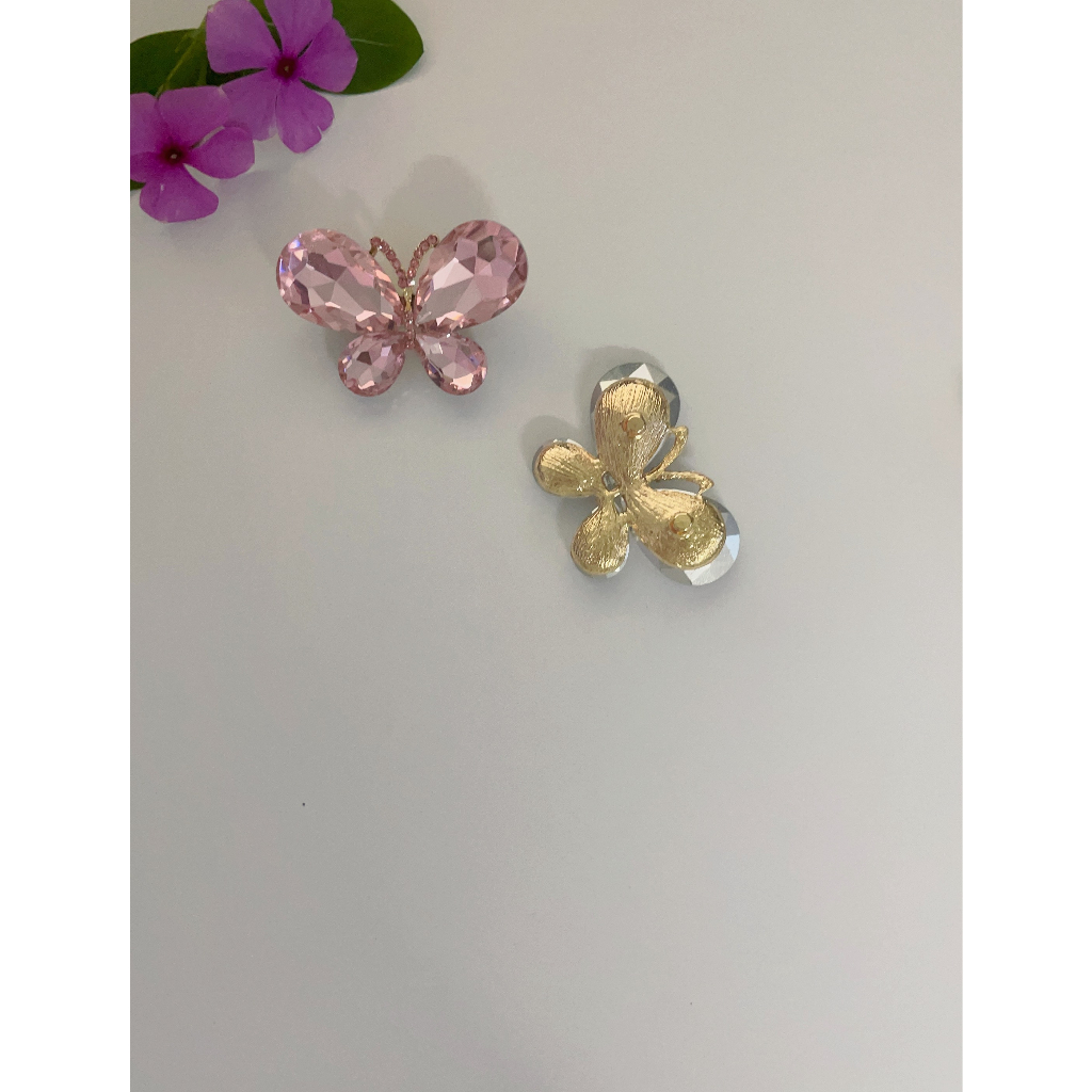 Charm bướm đá gắn dép