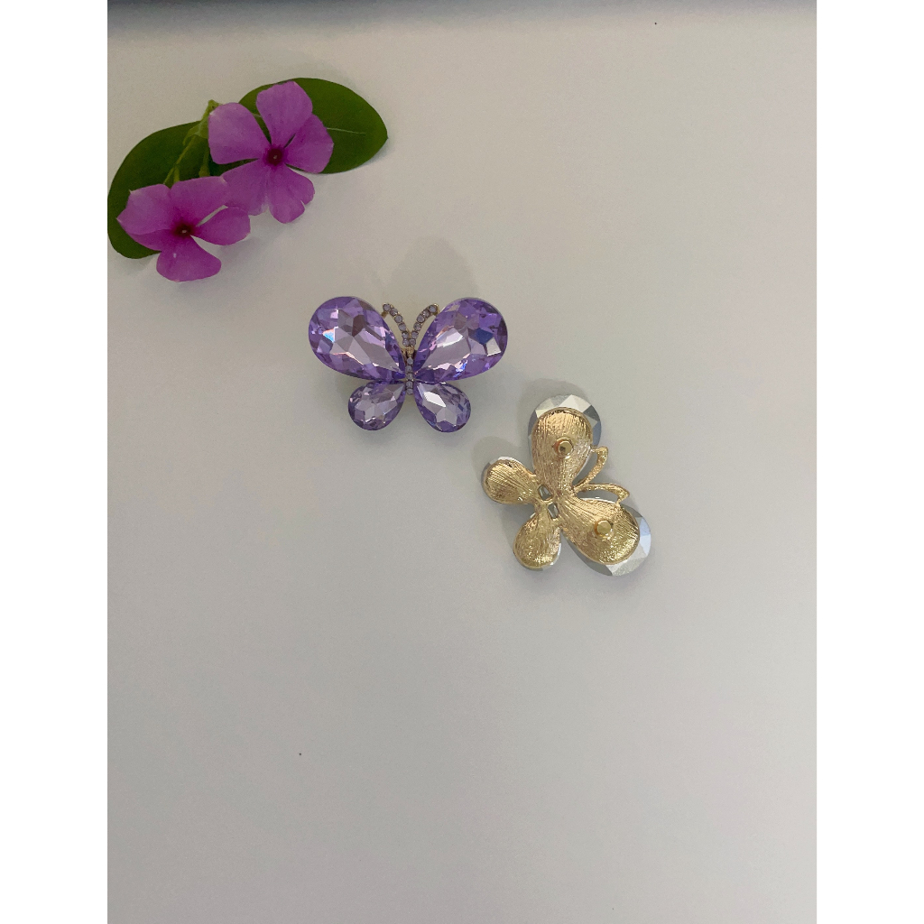 Charm bướm đá gắn dép