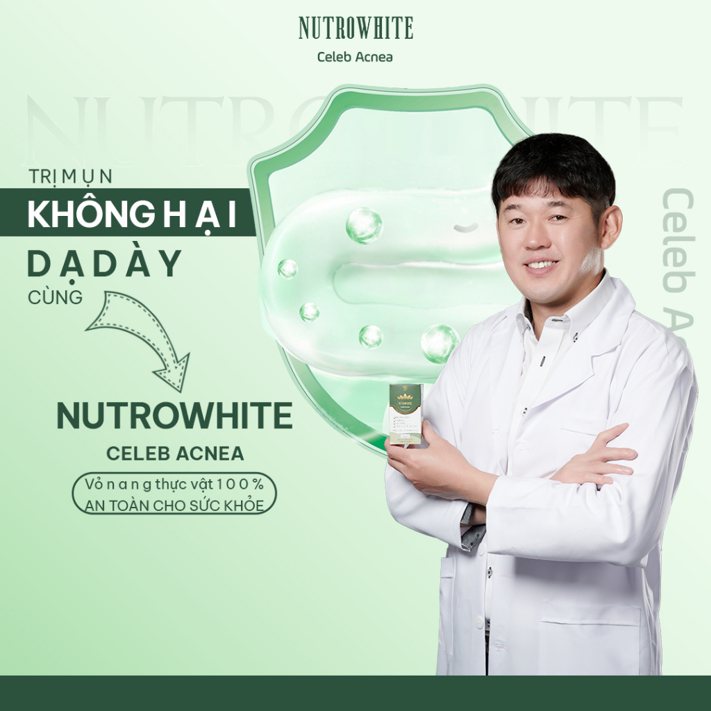 Viên Uống Giảm Mụn Sáng Da, Ngăn Ngừa Lão Hóa NUTROWHITE Celeb Acnea