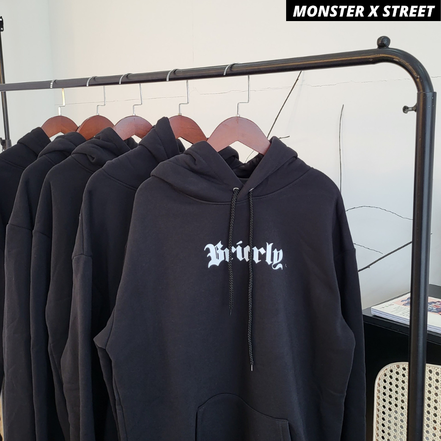 Áo hoodie nỉ bông Monster X Street Thánh Giá lưng nam nữ form rộng thu đông Local Brand