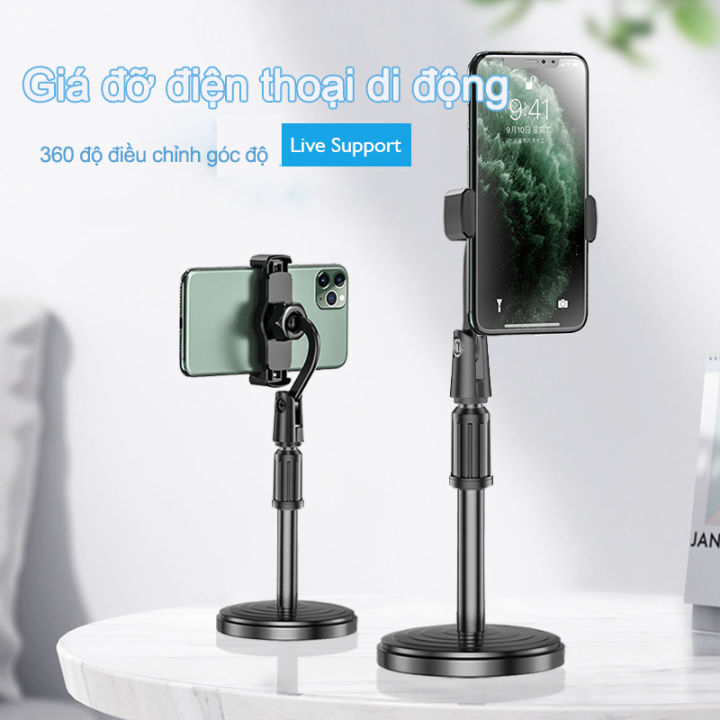 Giá đỡ điện thoại để bàn xoay 360 độ điều chỉnh độ cao linh hoạt chống rung,xếp gọn mang theo