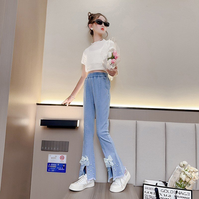 Quần Jeans Bé Gái Size Đại 14-43kg. Quần Bò Cho Gé Gái Thiết Kế Hoa Tiết Tinh Tế Duyên Dáng TRENDS 2024