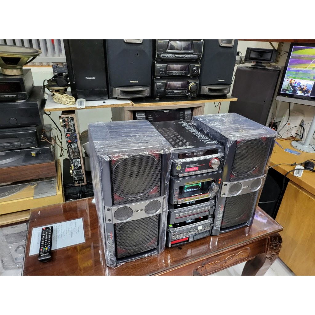 DÀN TRUNG SONY MD 888 HOẠT ĐỘNG TỐT CÁC CHỨC NĂNG CD, MD, TUNER, AUX