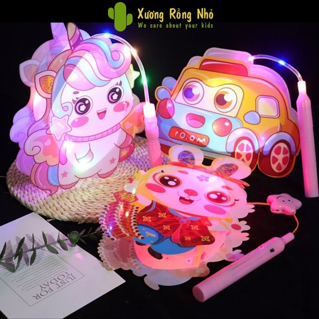 Đèn trung thu có nhạc và đèn cho bé - Đèn lồng hình thú dễ thương, dùng pin AA tiện lợi