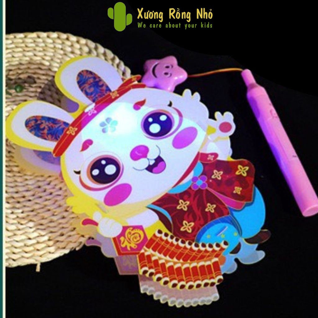 Đèn trung thu có nhạc và đèn cho bé - Đèn lồng hình thú dễ thương, dùng pin AA tiện lợi