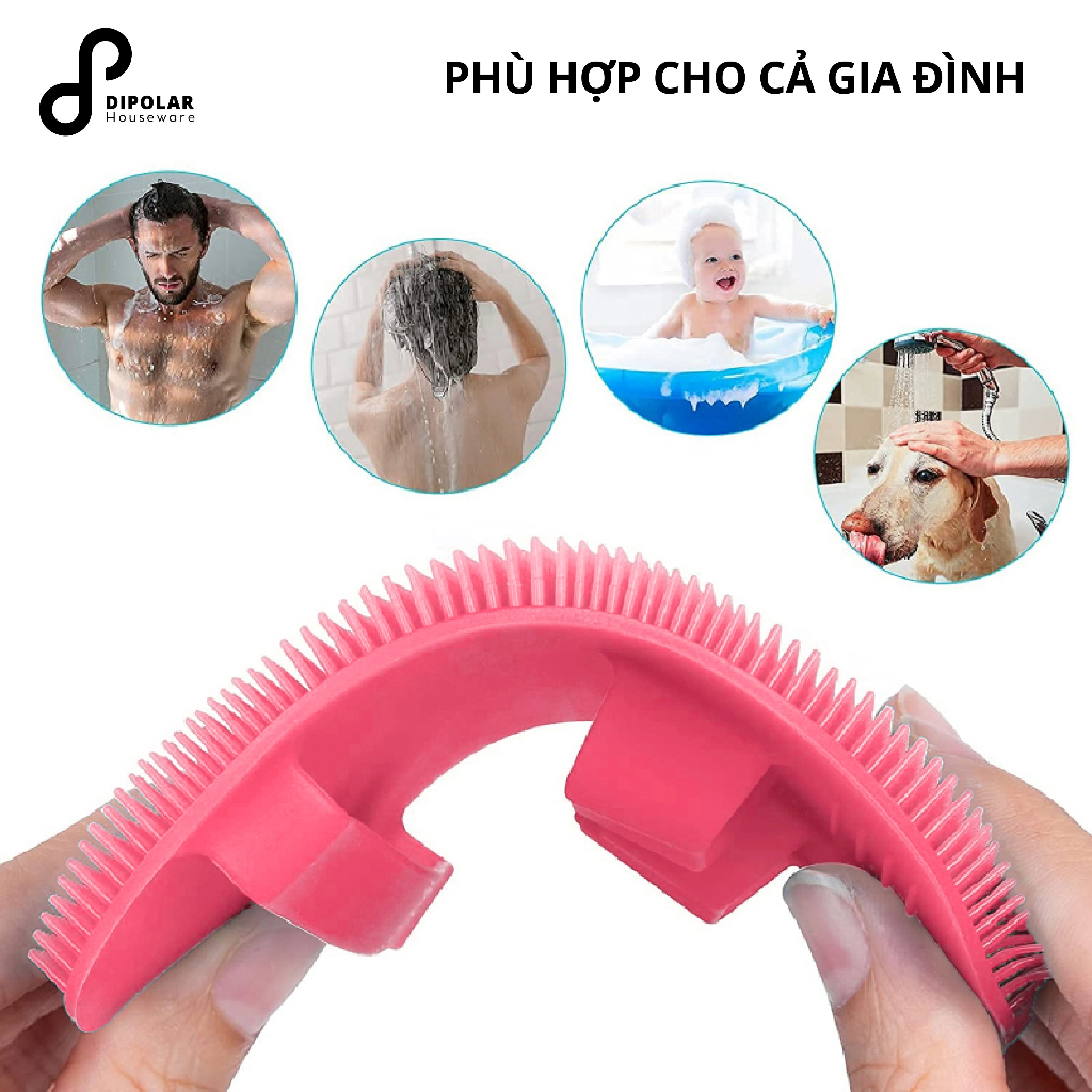 Bàn Chải Tắm Silicone Đa Năng DIPOLAR, Massage Tạo Bọt Tẩy Tết Bào Chết Phù Hợp Với Mọi Loại Da - DBCT01
