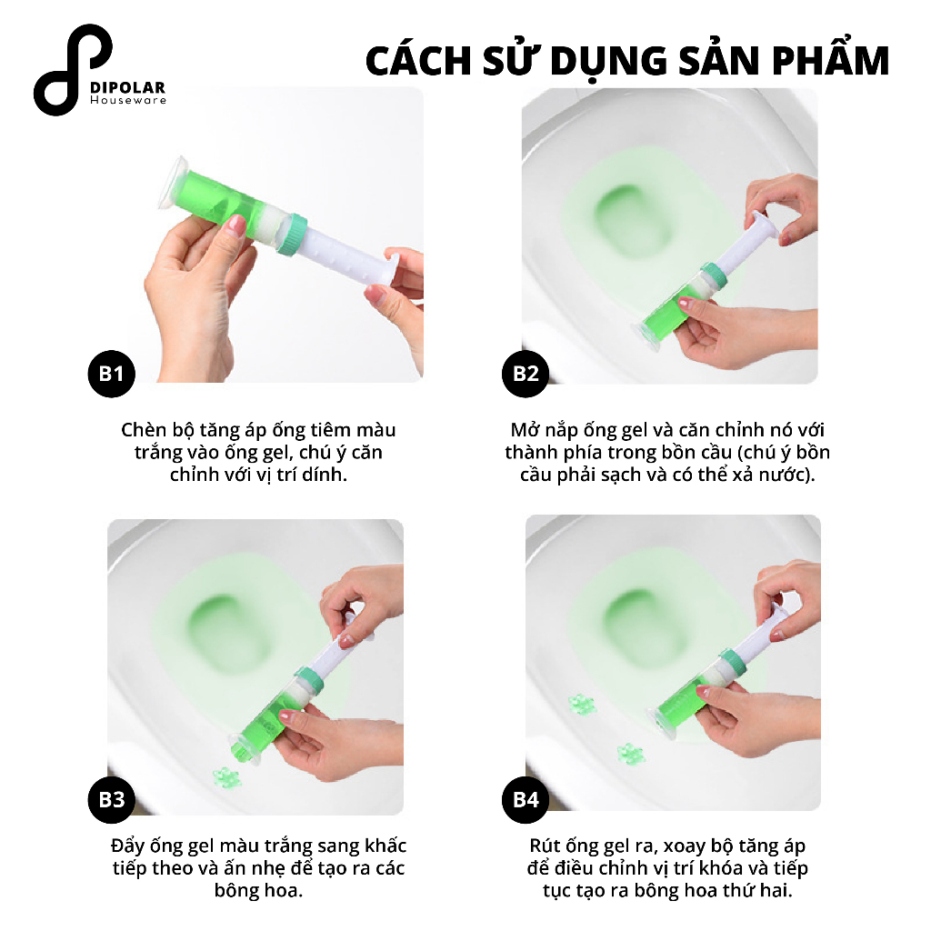 Gel Thơm Bồn Cầu Khử Trùng Nhà Vệ Sinh DIPOLAR, Diệt Khuẩn Làm Sạch Lưu Hương - DGT01