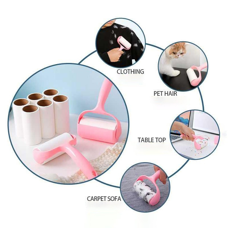 Cây Lăn Bụi 10cm Làm Sạch Quần Áo, Lông Thú, Ga Giường - Tặng Kèm 2 Lõi Dự Phòng