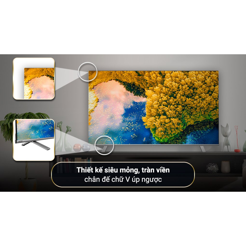 Smart TV TOSHIBA Google LED 4K UHD tràn viền  50'' 50C350LP - Tìm kiếm bằng giọng nói - Bảo hành 2 năm
