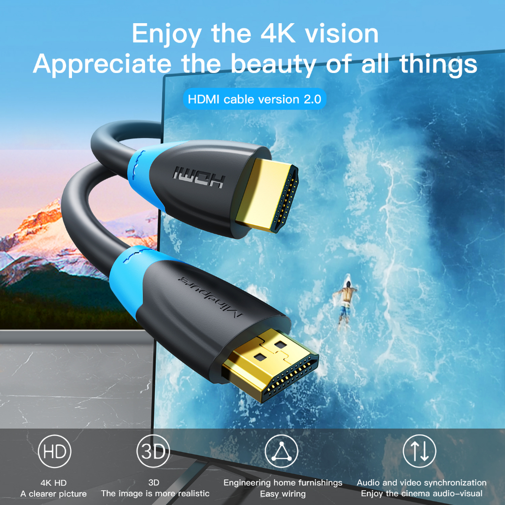 Cáp HDMI Mindpure Ultra HD HDTV Kabel 60Hz 4K 8K 2m có Ethernet | BigBuy360 - bigbuy360.vn