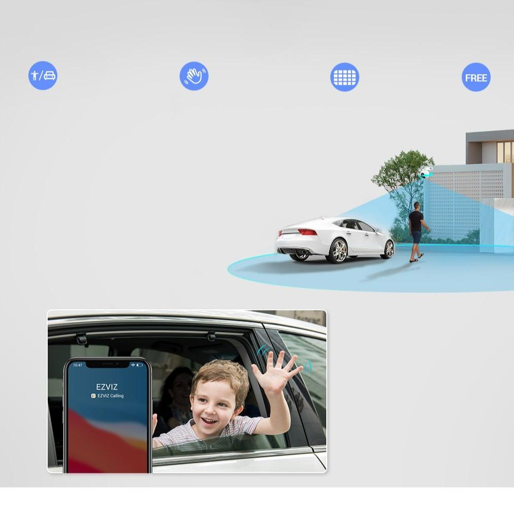 H8 5MP Pro | Camera Wifi Ngoài Trời EZVIZ – Xoay 360, có màu ban đêm, còi chớp đèn báo, đàm thoại 2 chiều, vẫy tay thực