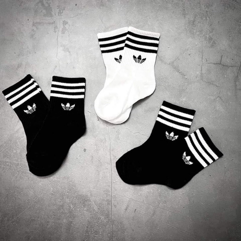 Tất cổ trung NIKE bà MLB cho bé trai và bé gái hai màu đen và trắng
