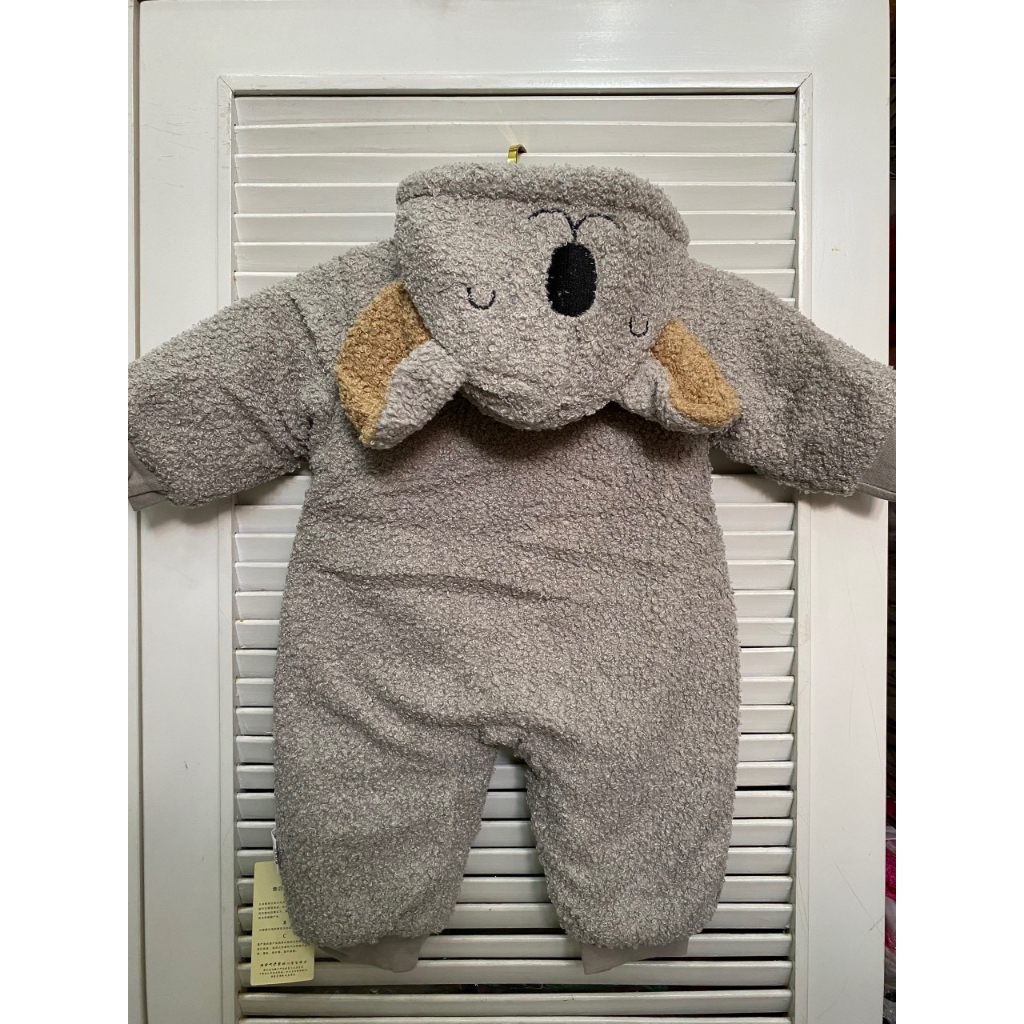 BODY koala lông xù hở chân màu xám dành cho bé sơ sinh