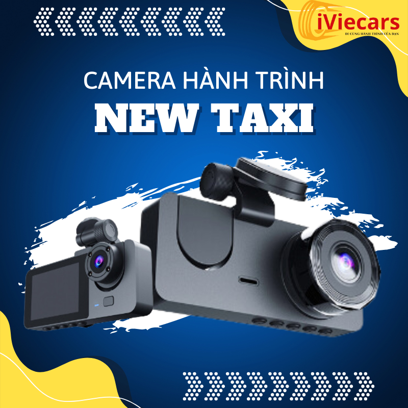 Camera hành trình ô tô New Taxi 3 mắt Wifi hình ảnh đảo chiều ghi hình tốc độ cao full HD 1080p hồng ngoại siêu nét
