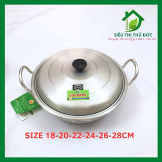  Nồi Nhôm Bầu Nấu Lẩu Có Kèm Nắp Kim Hằng Chính Hãng 18 20 22 24 26 28Cm 