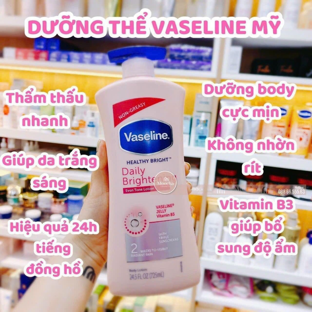 Sữa Dưỡng Thể Vaseline Healthy White UV Lightening Body Lotion 725ml Phù Hợp Cho Mọi Loại Da