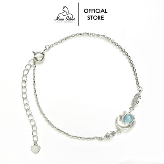 Vòng tay bạc Miuu Silver, lắc tay đá mặt trăng Moonstone