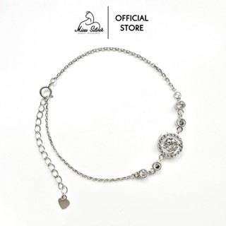 Vòng tay bạc Miuu Silver, lắc tay nữ đính đá Olivia Cirlce