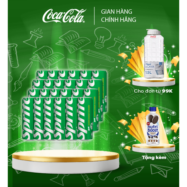 Thùng/Lốc 24 Lon Nước Giải Khát Có Gas Sprite Lon 320ml ( hương chanh tự nhiên )