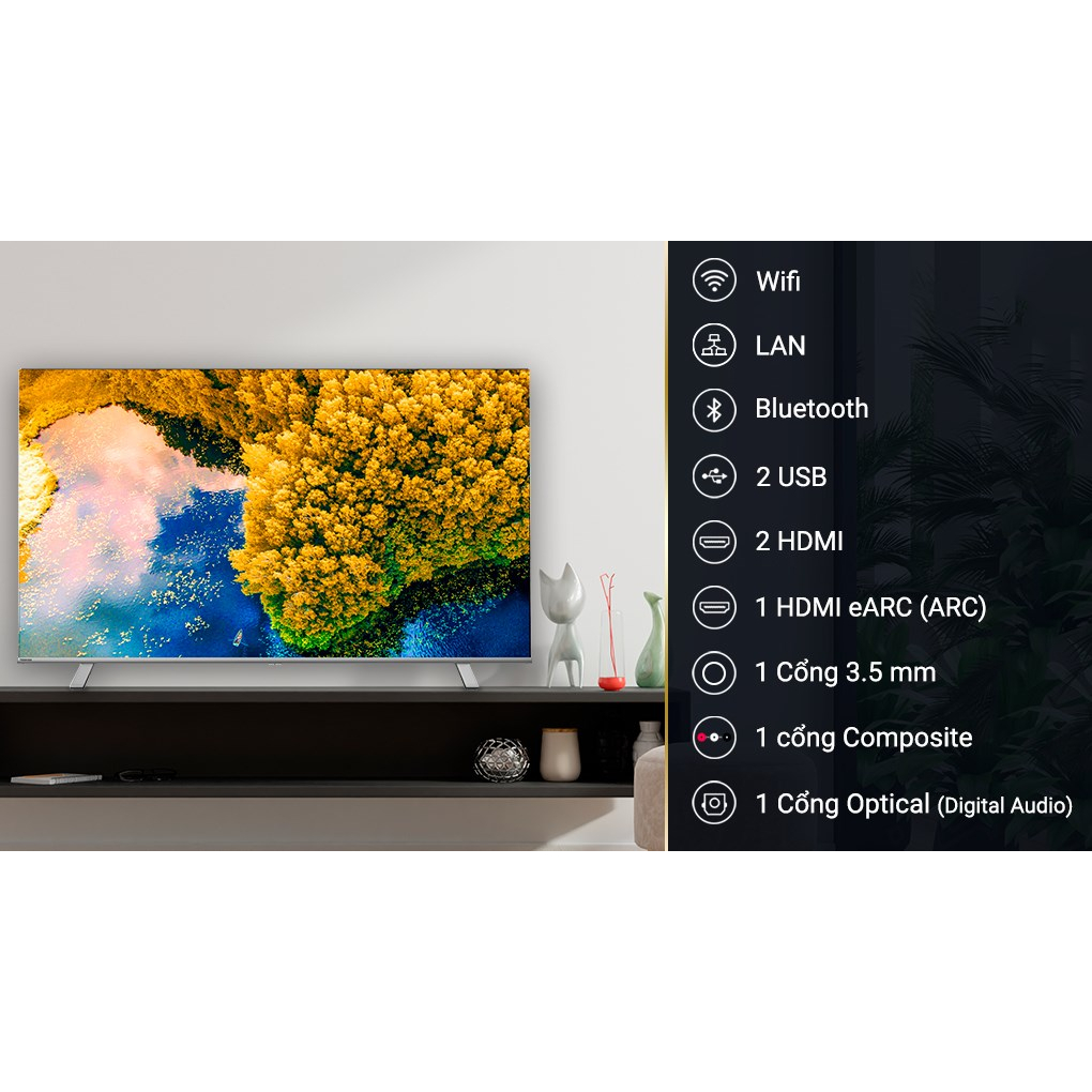 Smart TV TOSHIBA Google LED 4K  UHD tràn viền 55'' 55C350LP - Tìm kiếm bằng giọng nói - Bảo hành 2 năm