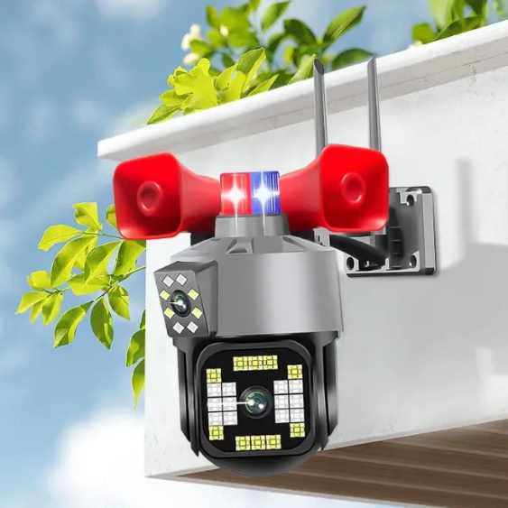 Camera Yoosee 2 Mắt Ngoài Trời QC48 Xem 2 Màn Hình Cùng Lúc Chuẩn 2K, Kèm Loa & Đèn Báo Động