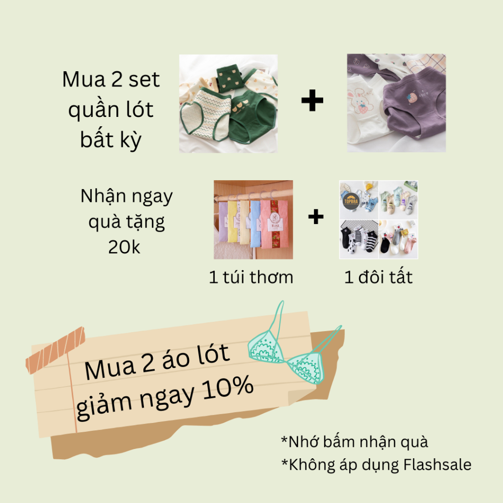 SET 5 Quần Lót Cotton Kháng Khuẩn Thông Hơi Thoáng Khí Thấm Hút Mồ Hôi Nice TOPBRA