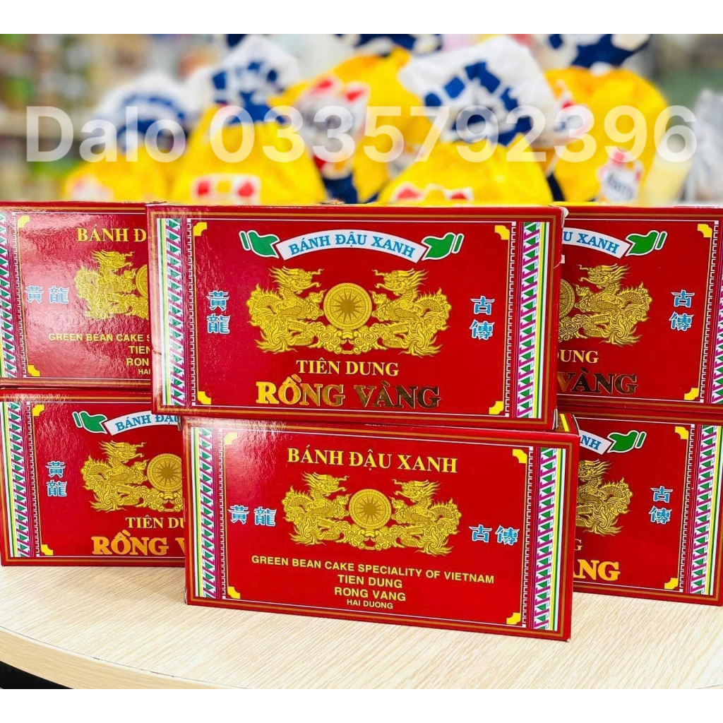Bánh đậu xanh rồng vàng Tiên Dung - Đặc sản hải dương hộp 220gr - Út duyên 76 đặc sản