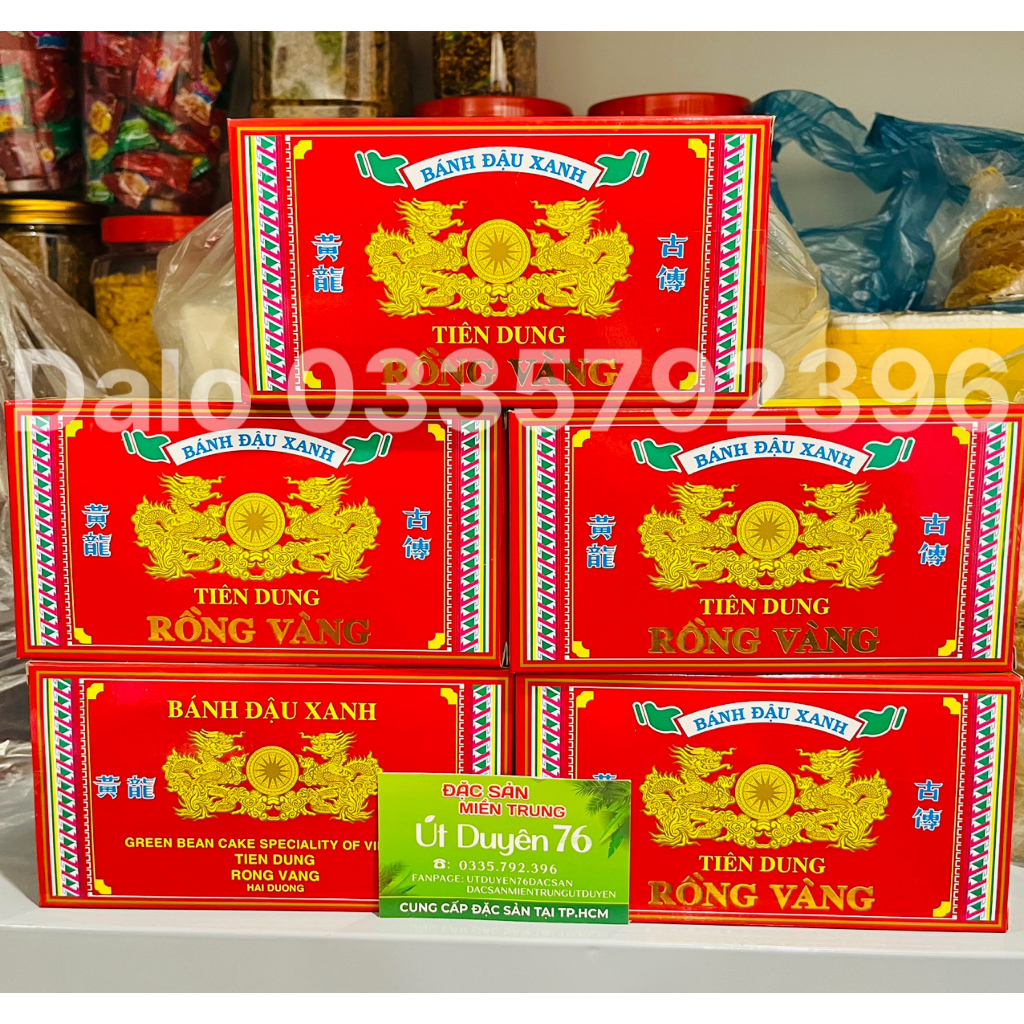 Bánh đậu xanh rồng vàng Tiên Dung - Đặc sản hải dương hộp 220gr - Út duyên 76 đặc sản