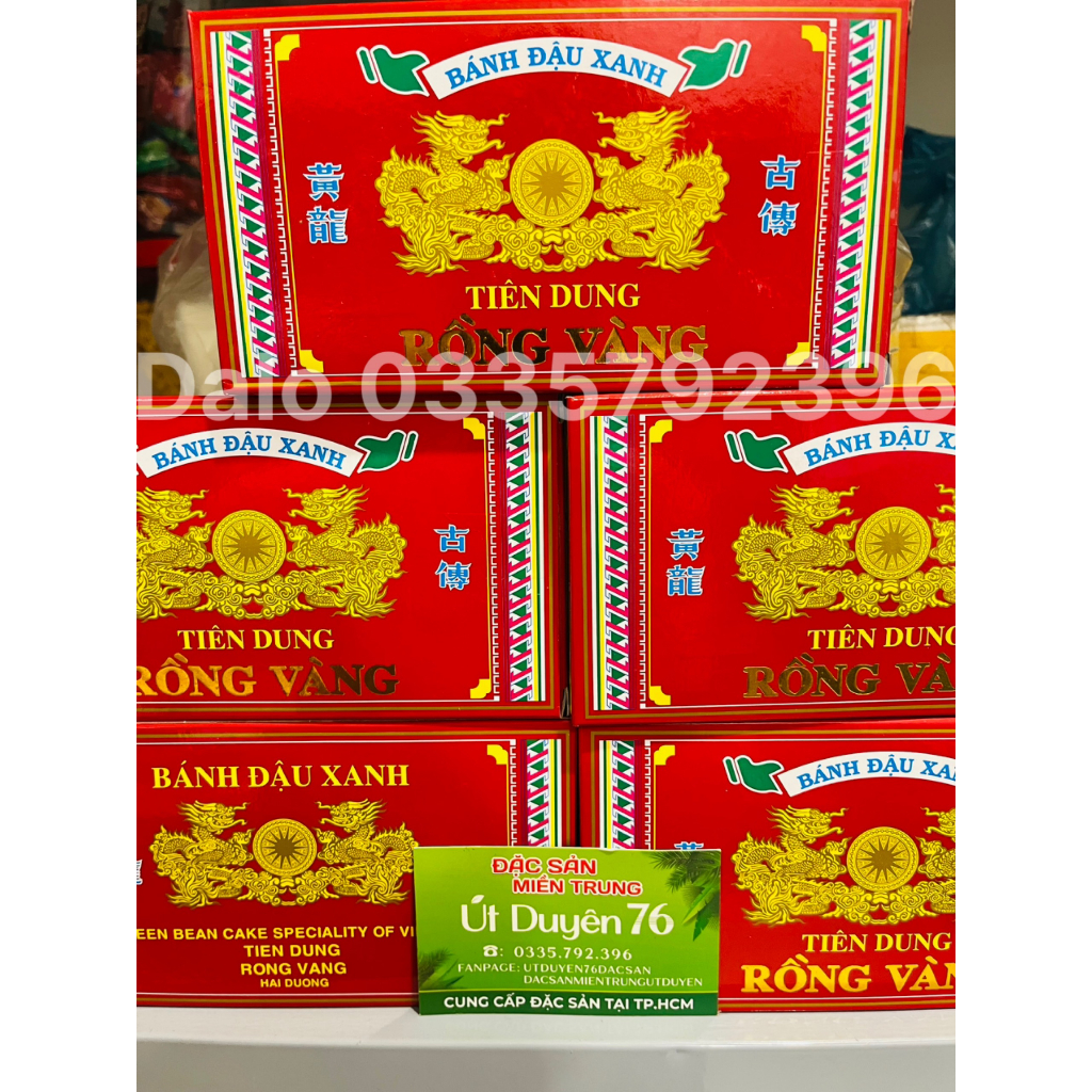 Bánh đậu xanh rồng vàng Tiên Dung - Đặc sản hải dương hộp 220gr - Út duyên 76 đặc sản