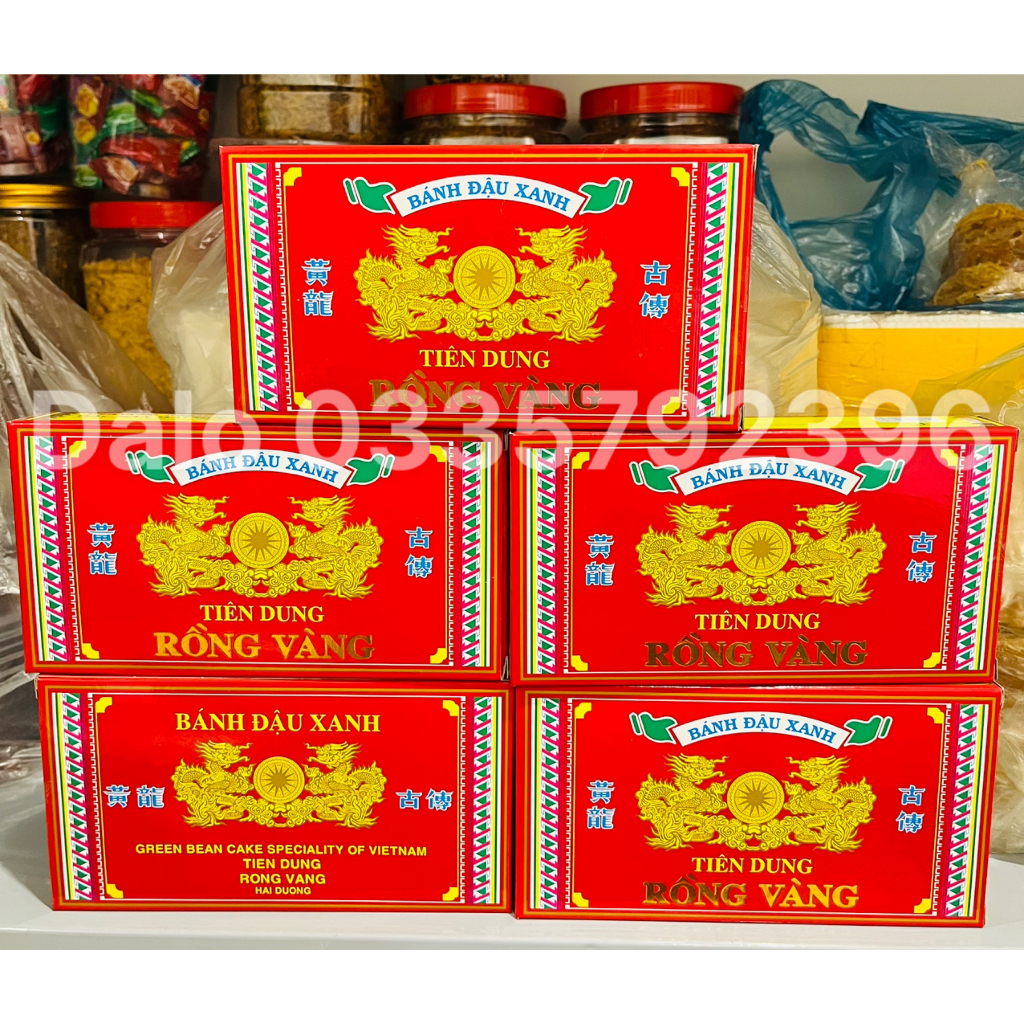 Bánh đậu xanh rồng vàng Tiên Dung - Đặc sản hải dương hộp 220gr - Út duyên 76 đặc sản