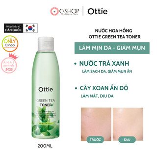 Nước Hoa Hồng Làm Mịn Da Chiết Xuất Trà Xanh OTTIE GREEN TEA TONER_Mỹ phẩm Hàn Quốc chính hãng