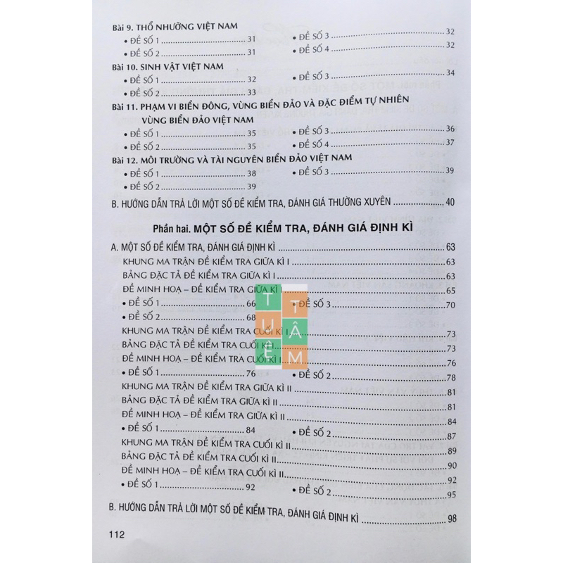 Sách - Đề kiểm tra đánh giá Địa lí 8