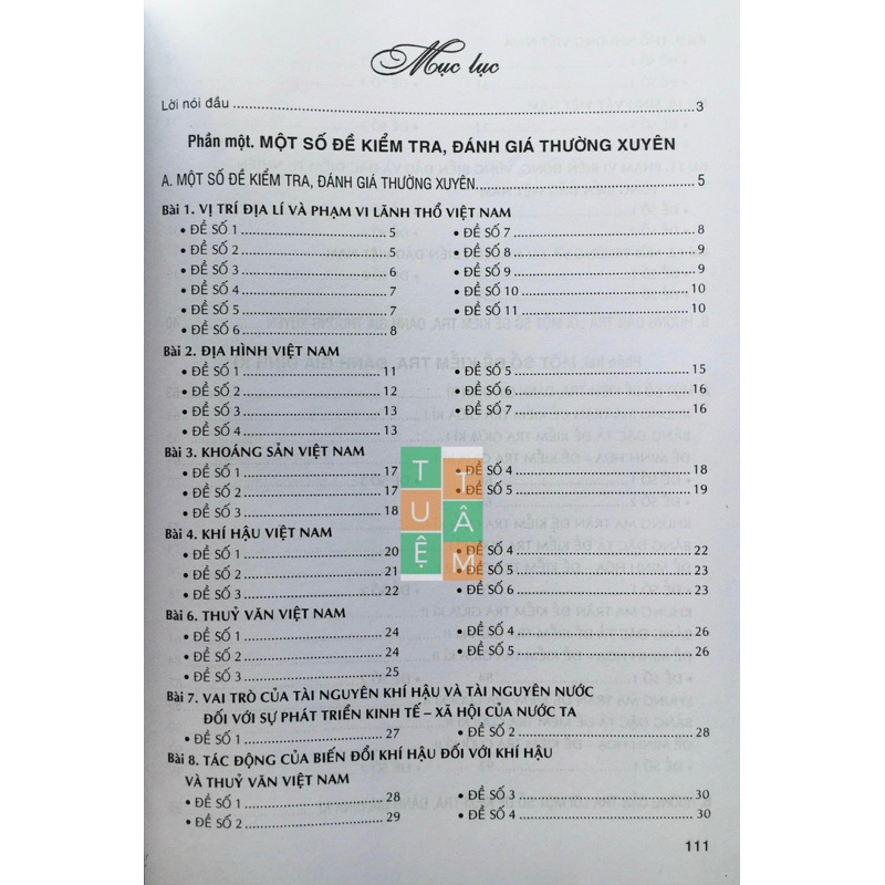 Sách - Đề kiểm tra đánh giá Địa lí 8