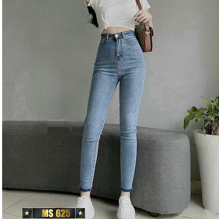 Quần jean nữ chất co giãn, quần bò nữ cạp cao nhiều mẫu TP ms623
