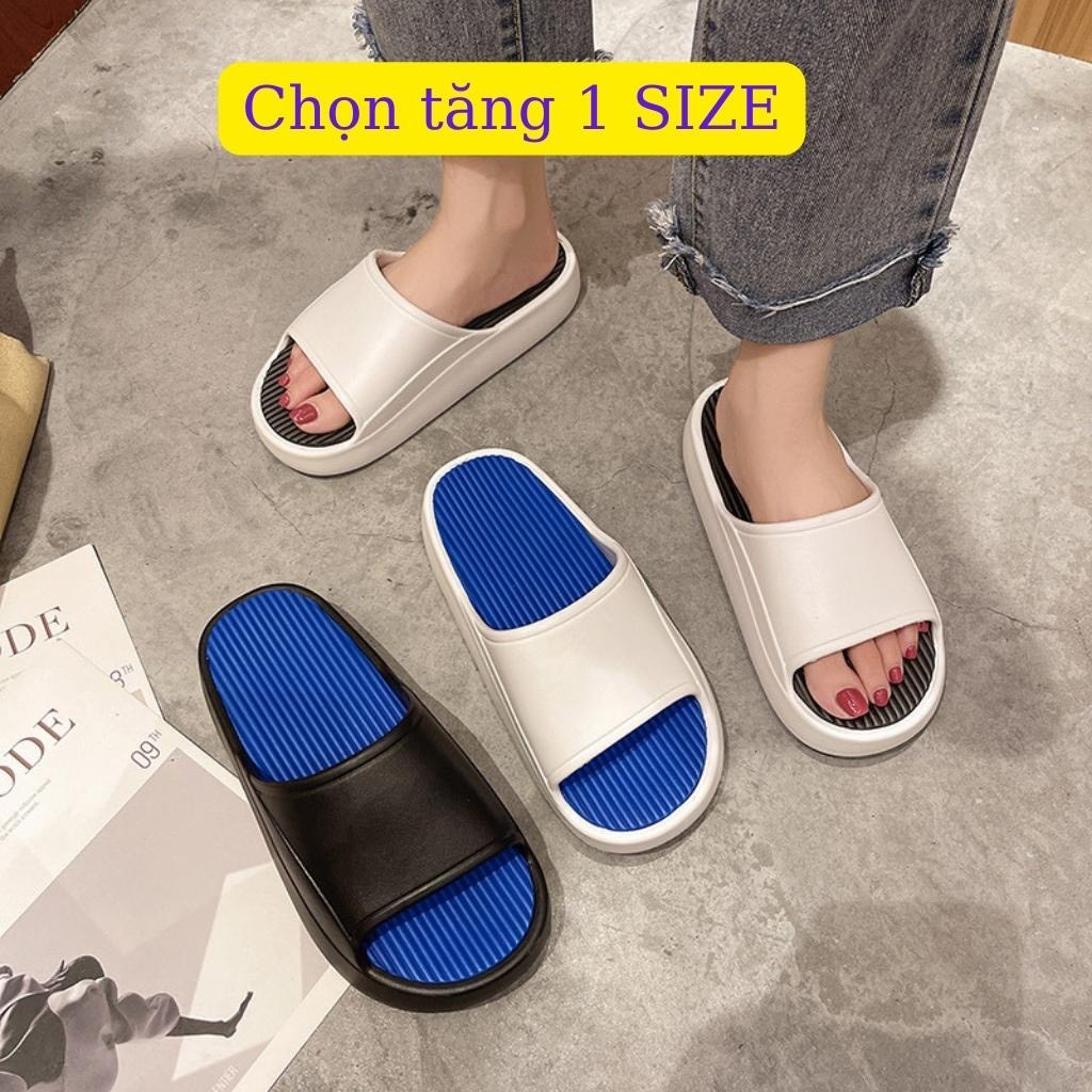 Dép bánh bì nam nữ đế cao, dép quai ngang chất liệu eva chống trơn trượt siêu bền