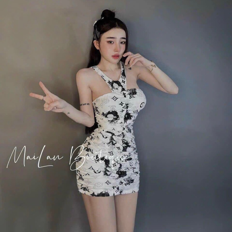 Sét đồ đôi chữ siêu xinh áo kèm váy ông sexy