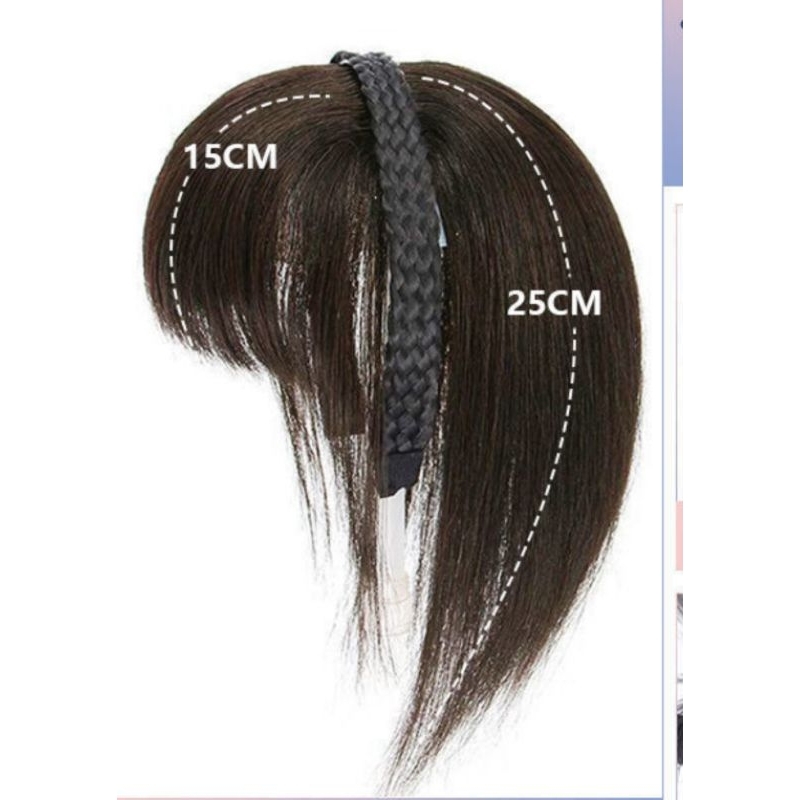 Bờm tóc giả che hói,  phủ bạc kèm băng đô dễ sử dụng