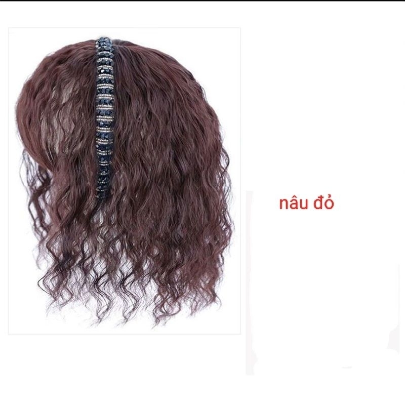 Bờm tóc giả che hói,  phủ bạc kèm băng đô dễ sử dụng