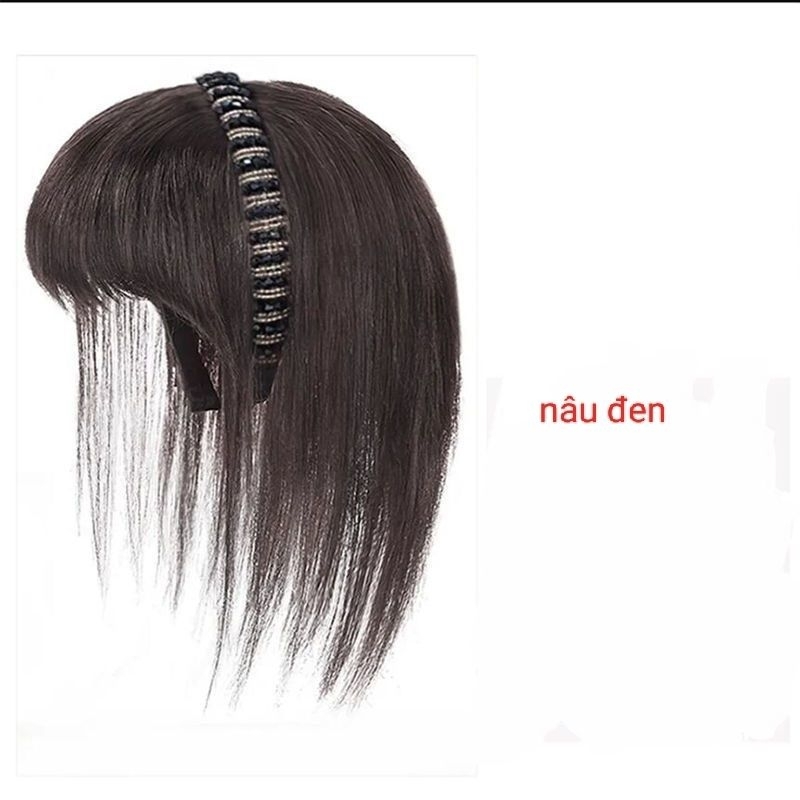 Bờm tóc giả che hói,  phủ bạc kèm băng đô dễ sử dụng
