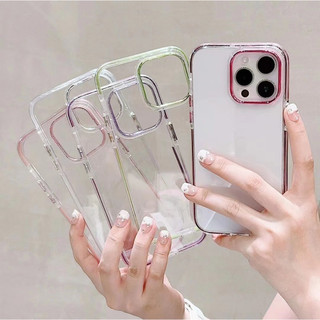🌟HÃNG KF 🌟Ốp ĐIỆN THOẠI LƯNG CỨNG  Trong suốt viền DẺO màu cho iPhone 12 13 14 PRO MAX