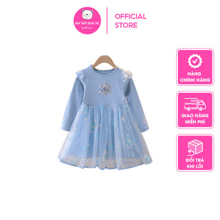 Váy công chúa elsa dài tay chất cotton đẹp cho bé gái