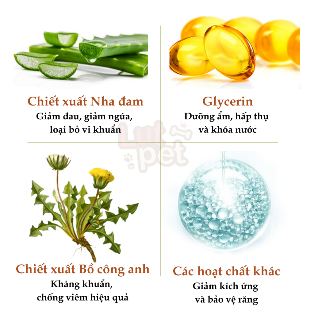 Gel lấy cao răng, vệ sinh loại bỏ mảng bám răng chó mèo, keo lây cao răng thúc cưng - lutpet