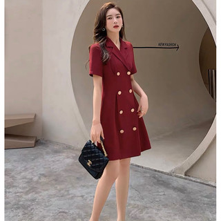Đầm vest nút kem 2 màu (kèm hình thật)